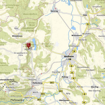 Karte Paterzell und Wessobrunn